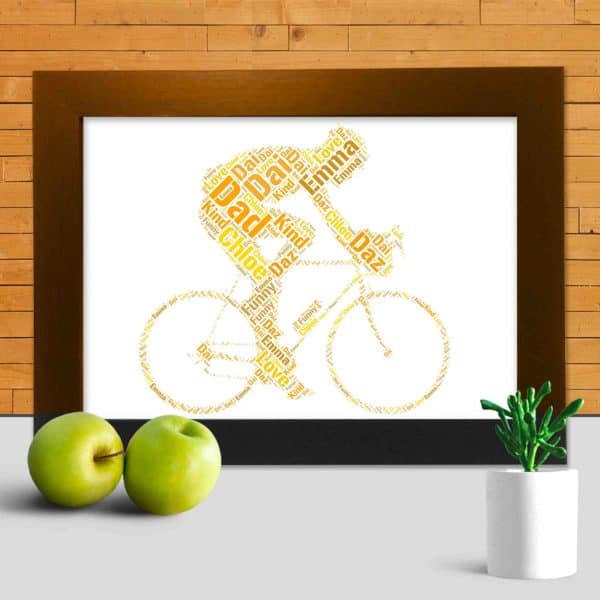 Cyclist word art print