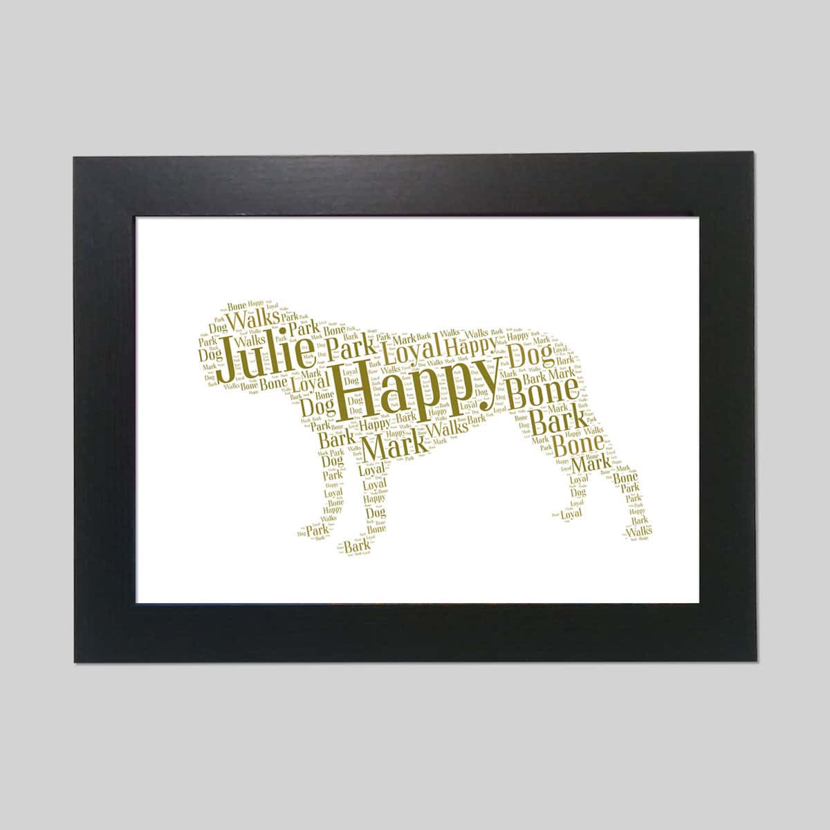 Personalised Bulldog word art print word art prints word art app