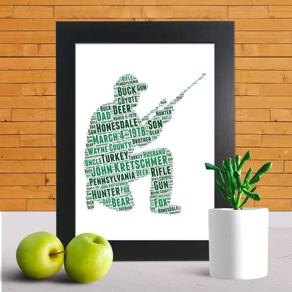Hunting word art print
