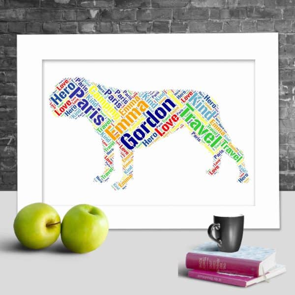 Personalised Bulldog word art