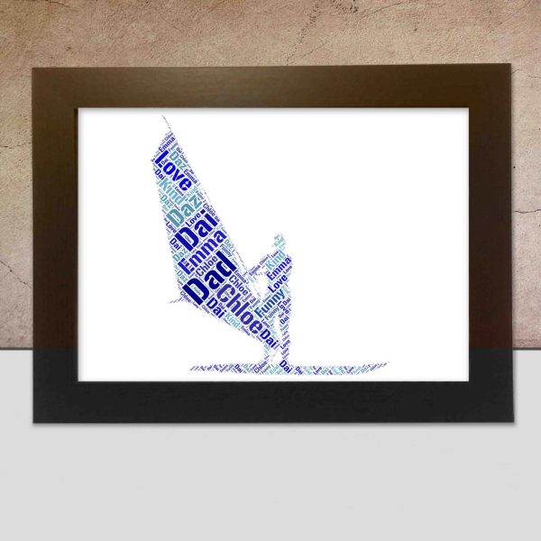 Windsurfing word art print