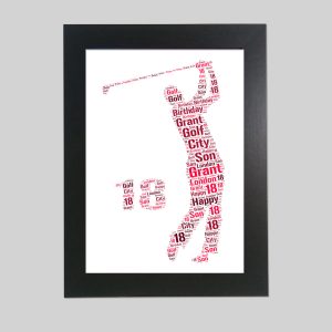 Golf 18th word art print
