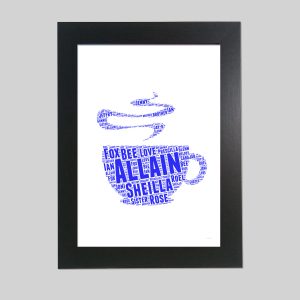 Personalised cup of tea word art
