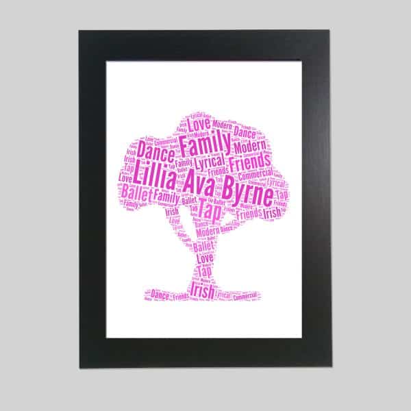 Personalised family tree word art