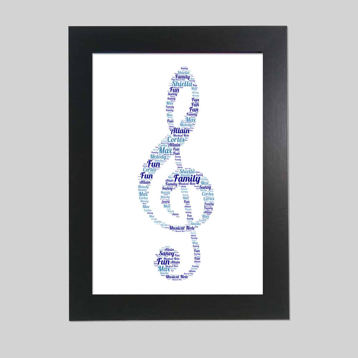 Personalised Musical note word art word art prints word art app