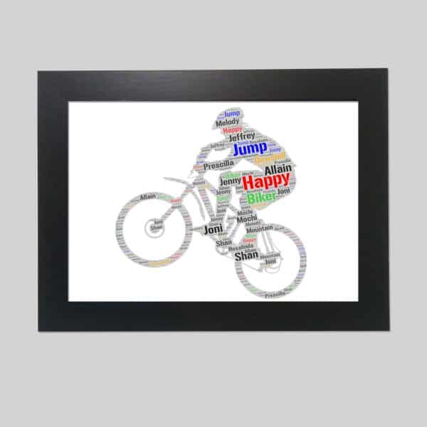 Biker word art print