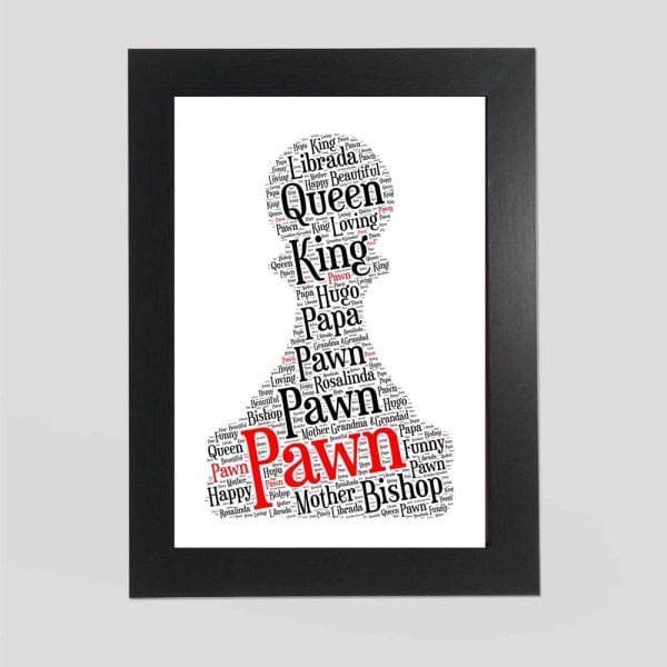 Chess Pawn word art print