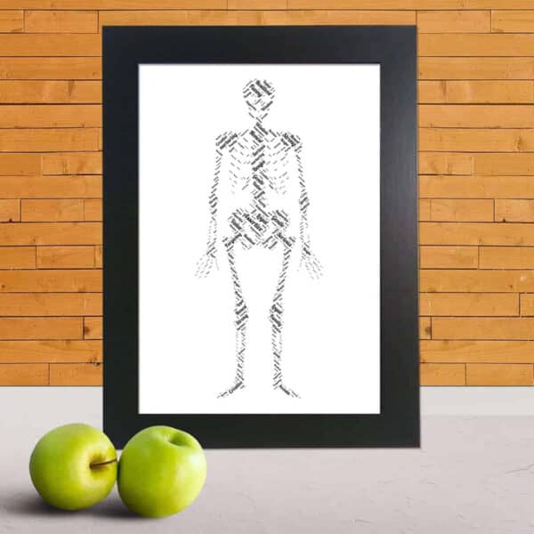 skeleton word art print